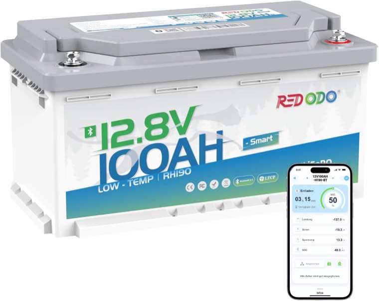 Redodo 12V 100Ah LiFePO4 mit Bluetooth